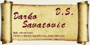 Darko Savatović vizit kartica